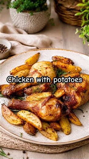 Chicken with potatoes baked in the air fryer 😍🍗🥔 More easy recipes in my book, link in bio ✨