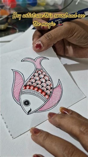 fish art Madhubani art