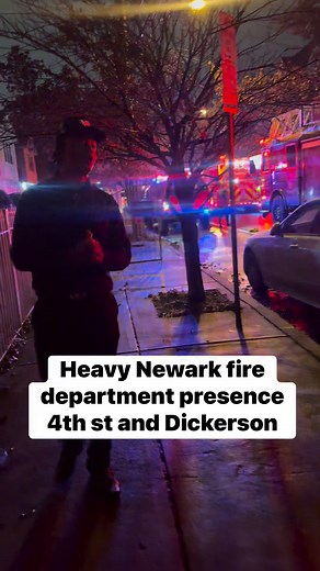 Heavy Newark fire department presence 4th st and Dickerson #newarknj #newark | Najee Jihad