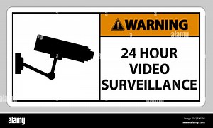 Warning Sign CCTV 24 Hour Video Surveillance Stock Vector Image & Art - Alamy
