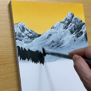 Acrylic Painting - Winter Lake #art #painting #acrylicpainting | Joony art
