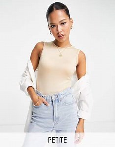 Threadbare Petite - Body sans manches en tissu ultra stretch - Taupe | ASOS