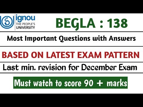 BEGLA 138 Important Questions December 2024 | IGNOU BEGLA 138 Important Questions with Answers