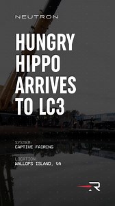 Neutron's Hungry Hippo captive fairing has arrived at Launch Complex 3 in Virginia, ready to go through checkouts and pre-launch testing.