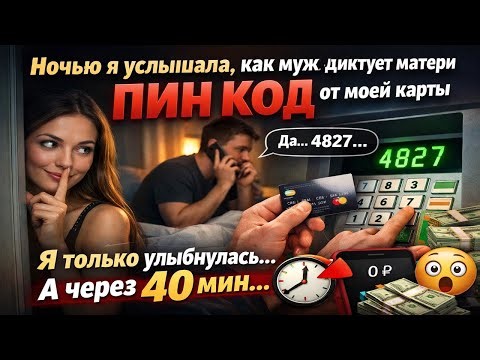 НОЧЬЮ Я УСЛЫШАЛА, КАК МУЖ ДИКТУЕТ МАТЕРИ ПИН КОД ОТ МОЕЙ КАРТЫ Я ТОЛЬКО УЛЫБНУЛАСЬ А ЧЕРЕЗ 40 МИ