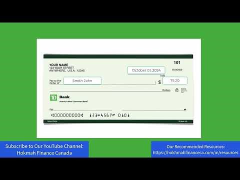 How to Write a TD Canada Cheque