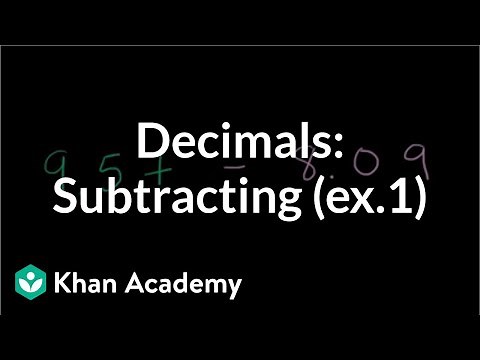 Subtracting decimals: example 1 | Decimals | Pre-Algebra | Khan Academy