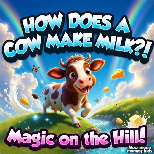 How Does a Cow Make Milk? 🐄🥛 | The Cow on the Hill | Fun & Educational Kids Poem