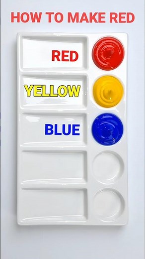 How to make Red from 5 primary colors #arttenka #redcolor #colormixing