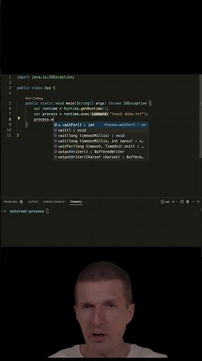 How To Execute an External Command with Java #airhacks #java #shorts #short #basics