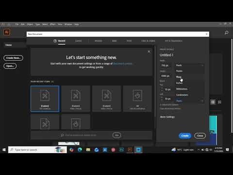 How to open new file in Adobe illustrator and it's different options