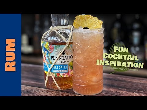 TROPICAL HIBISCUS COCKTAIL with TURTLE JUICE - Plantation Rum Isle of Fiji
