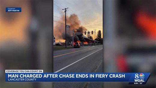 100 MPH chase: Man charged after pursuit ends in fiery Lancaster County crash, hospitalizing 2, police say
