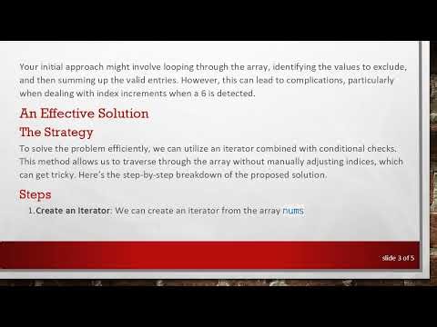 How to Sum Array Elements Excluding 6 and 7 in Python