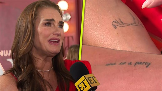 Brooke Shields shows off tattoos inspired by her daughters at the 78th Tony Awards, airing live on CBS and Paramount . | Entertainment Tonight