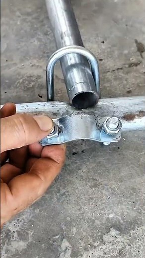 Pipe Joint Installation Using U-Bolt Clamp for Strong Connection #construction #short