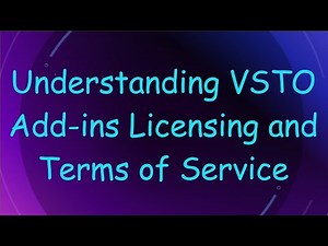 Understanding VSTO Add-ins Licensing and Terms of Service