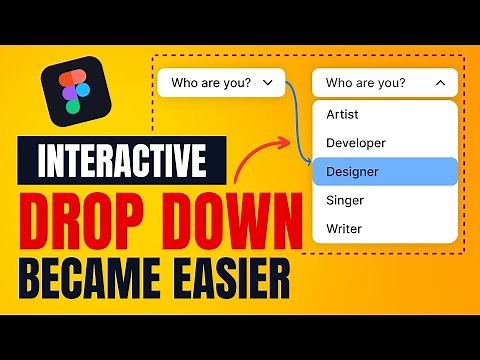 How to Create Interactive DROP DOWN Menu In Figma | Figma Variables (Easy)