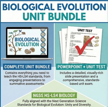 Evolution Unit Bundle | PowerPoint and Unit Test | NGSS HS-LS4 Biology