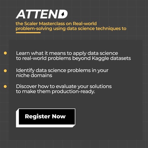 2.8K views · 45 reactions | Learn how big enterprises leverage data science to solve problems. Join Scaler Live Masterclass with Pulkit Aneja on 20th April 2024. | SCALER | Facebook