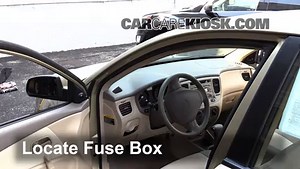 Interior Fuse Box Location: 2006 Kia Rio 1.6L 4 Cyl.