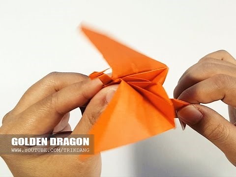 Origami for Kids: How to make a paper Dragon that can flap wings | Golden Dragon