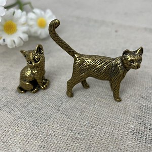 Vintage Brass Cat Figurines Set of 2, Solid Brass Miniature Cats, Medieval Style Cat Statues, Pharaoh Art, Cat Lover Gift, Home Decor - Etsy