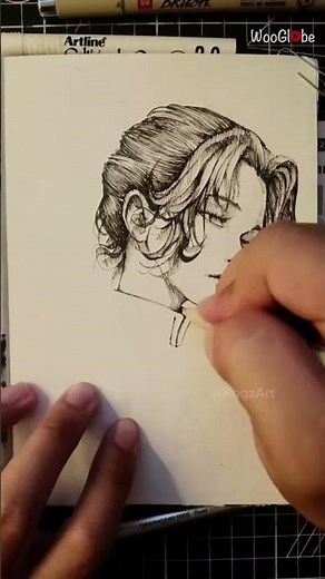 Crosshatched Sketch of Shinobu: Mesmerizing Art Unveiled || WooGlobe