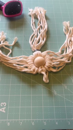 Brushing a macrame angel in time lapse. Let me know if you want one! They’re about 10” tall and you have a choice of gold, silver, or cream belt. | ABoriginal Macrame | Facebook