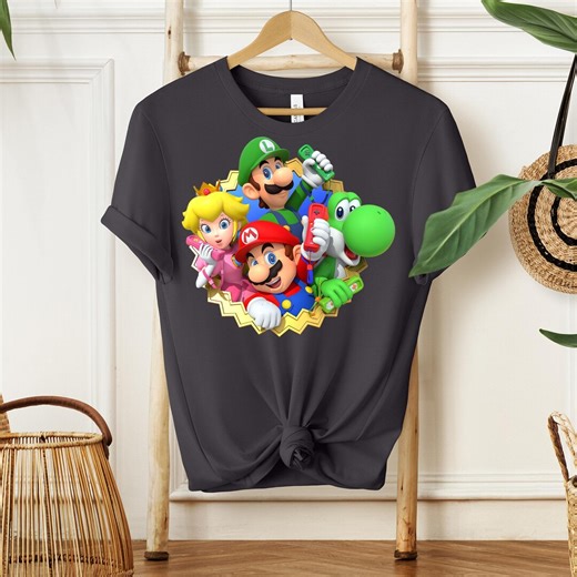 Nintendo Wii Party Shirt, Mario Luigi Peach Yoshi Tee, Wii Remote Gaming Top - Etsy