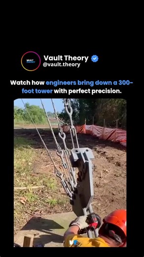 Vault Theory on Instagram: "It’s one of the most breathtaking displays of control in the world of engineering — a massive structure that once dominated the skyline is guided gently, intentionally, and safely to the ground in a matter of seconds. Here’s the science and strategy behind a controlled demolition: ⚙️ The Precision Process: · Strategic Cutting: Key structural supports are partially cut and weakened in advance. · Explosive Charges: Small, carefully placed charges break critical connecti