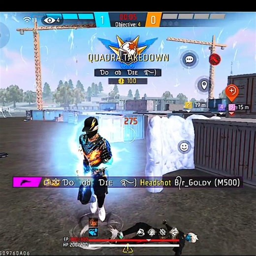 After long time 1v4 m500 #freefire #montagem