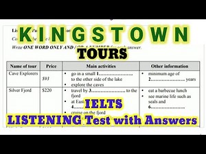 KINGSTOWN TOURS LISTENING TEST WITH ANSWERS #ieltslisteningtestforpractice