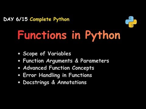 Master Functions in Python | One Shot | Day 6