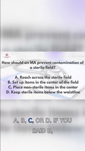 How to prevent contaminating a sterile field #medicalassistant #medicalassistantstudent