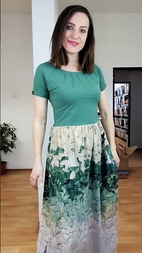 Dlouhé letní šaty Tilly zelenobéžové