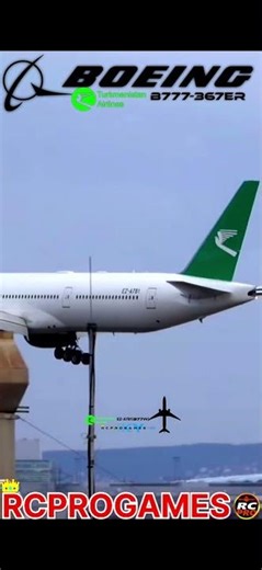 Turkmenistan B777-367ER Powerful Landing Approach ✈️🔥