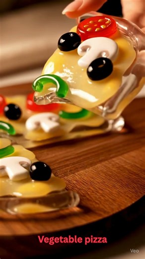 Glass Pizza ASMR 🍕 Pepperoni & Veggie | Satisfying Cheese Pull #shorts #asmr