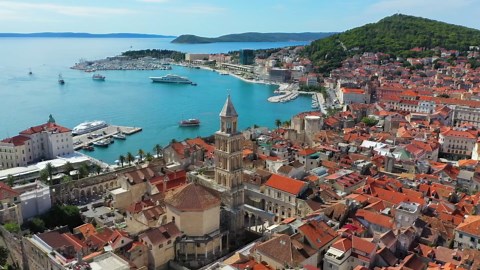 Dalmatian Coast: Drone Flight Over Croatia and Montenegro, on the Adriatic Sea