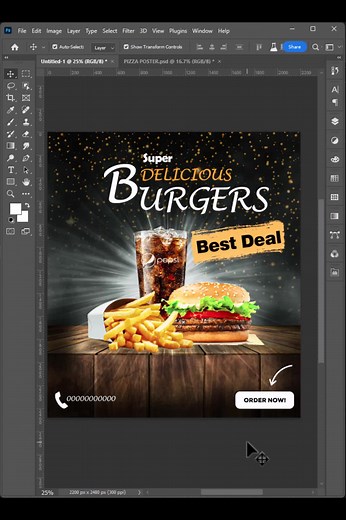 Make Restaurant Poster Design in Adobe Photoshop Speed Tutorial #poster #adobephotoshop #photoshop2024 #graphicdesign #graphicmixxx #speedtutorial #learnontiktok #freelancer #adsdesign #foryou #foryoupage #fyb #viral