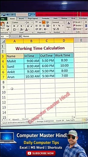 excel me horizontal data ko vertical me kaise change karen,, #excel #exceltips #computereducation