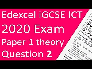 Edexcel iGCSE ICT 2020 Paper 1 Question 2