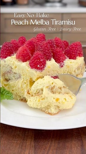 Peach Melba Tiramisu | No-Bake Summer Dessert #nobake #tiramisu #summerdessert