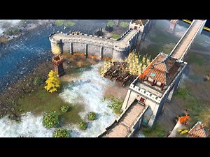 Age of Empires 4 - 4v3 EPIC BATTLE OVER THE RIVER | Multiplayer Gameplay