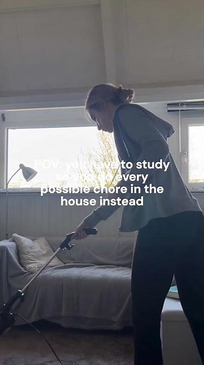 When you have to study so you do every other possible chore 😭