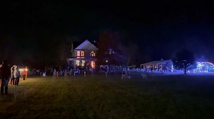 75K views · 779 reactions | Last night was our annual Lighting Party!! We celebrated the start of Christmas Acres 2025 with 140 friends and family!!! Christmas Acres is officially open to the public tonight!!!! Of course strong winds today has caused some issues but we are taking care of it!! Leave non perishable food items at the front sidewalk by Mr and Mrs Claus in the clear tote!!  | Christmas Acres | Facebook