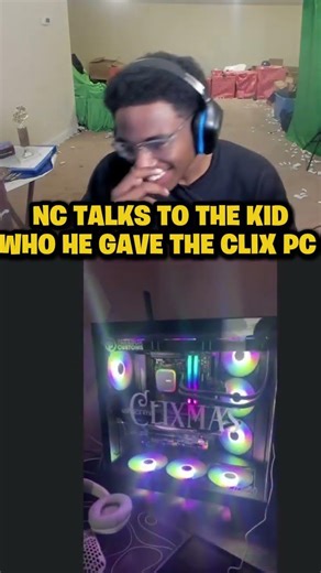 The kid who I gave the clix pc to finally got it #fortnite #fortniteclips #gaming