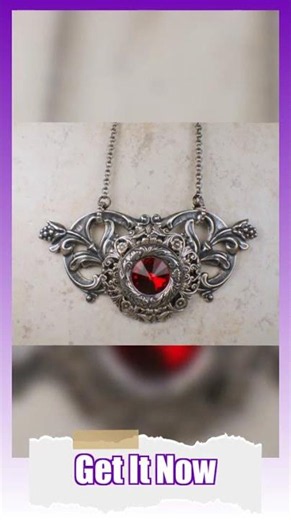 Gothic Red Crystal Necklace