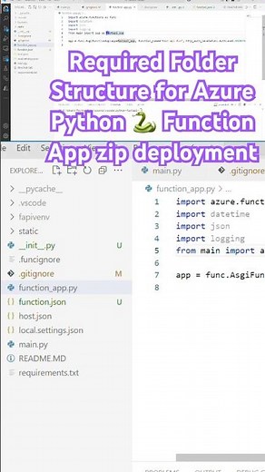 🎯Required Folder Structure for Azure Python Function App zip deployment
