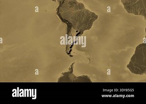 Argentina map - extract. Shadow. Sepia Stock Video Footage - Alamy